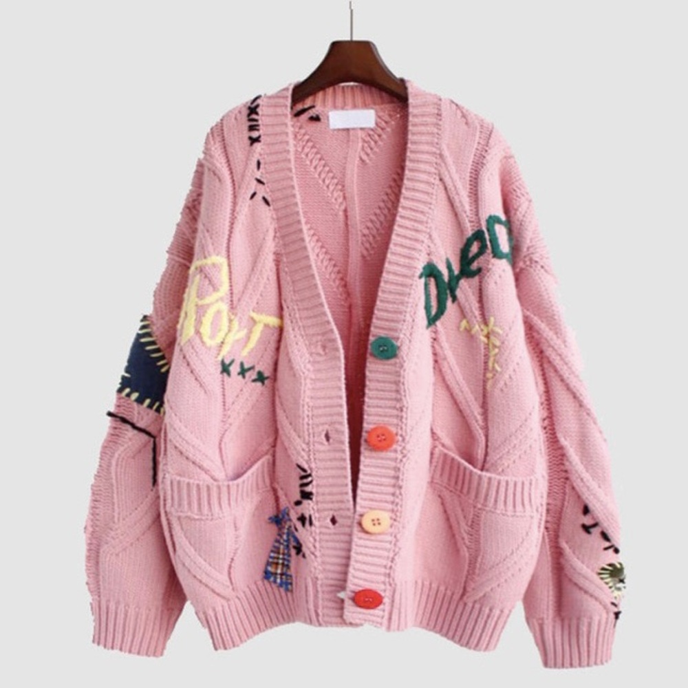 Oluolin Casual Embroidery Cardigan